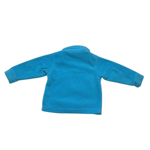 COLUMBIA Water Blue Fleece Jacket Size 24 Months Full Zip Pockets Soft Unisex - Picture 3 of 5